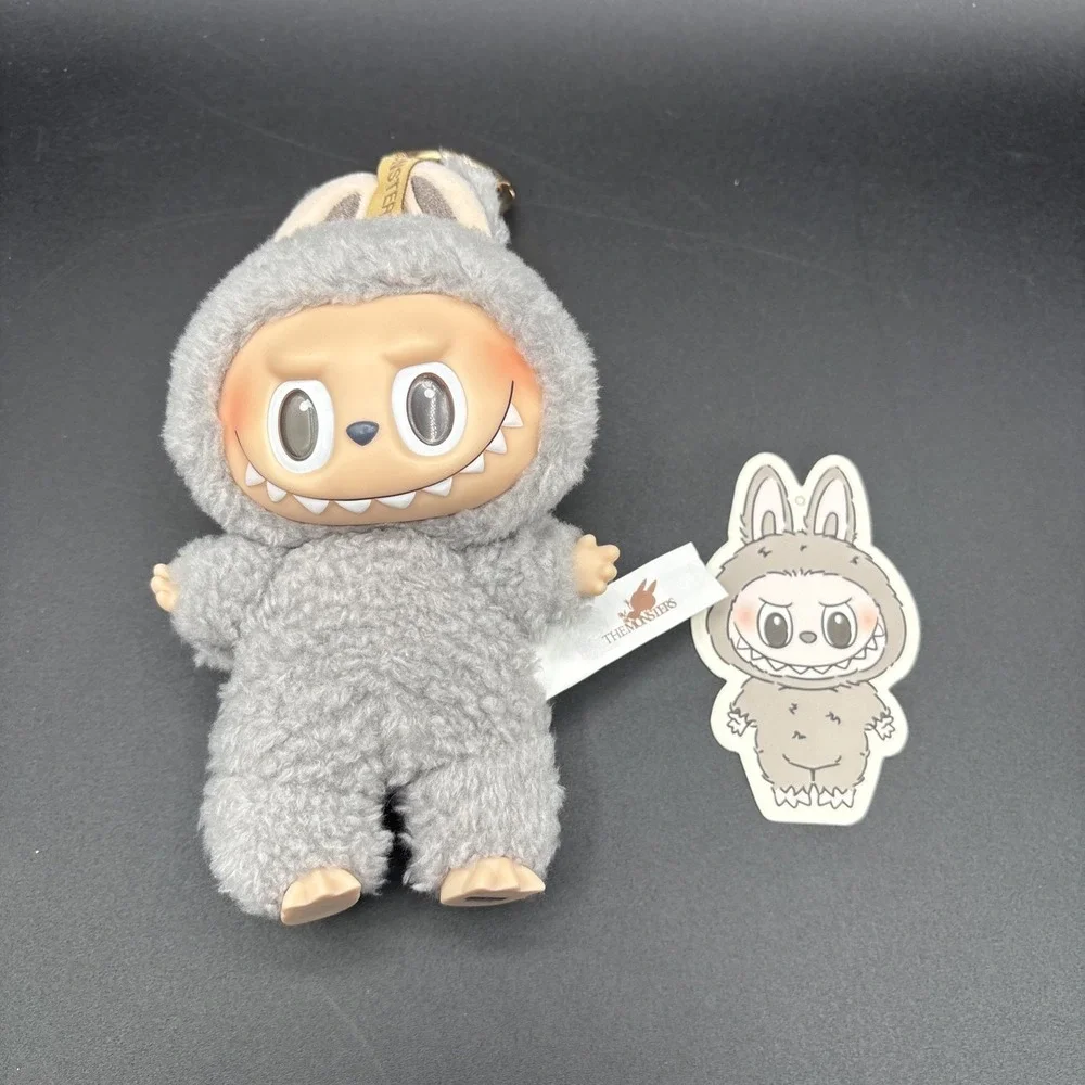 POP MART Labubu The Monsters Exciting Macaron Plush Pendant Sesame Bean w/ Card